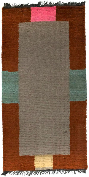 Nepal Teppich 140 x 70 cm - silber