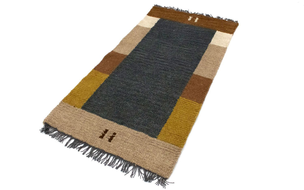 Nepal Teppich 140 x 70 cm - grau