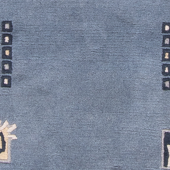 Läufer Nepal - 330 x 69 cm - blau