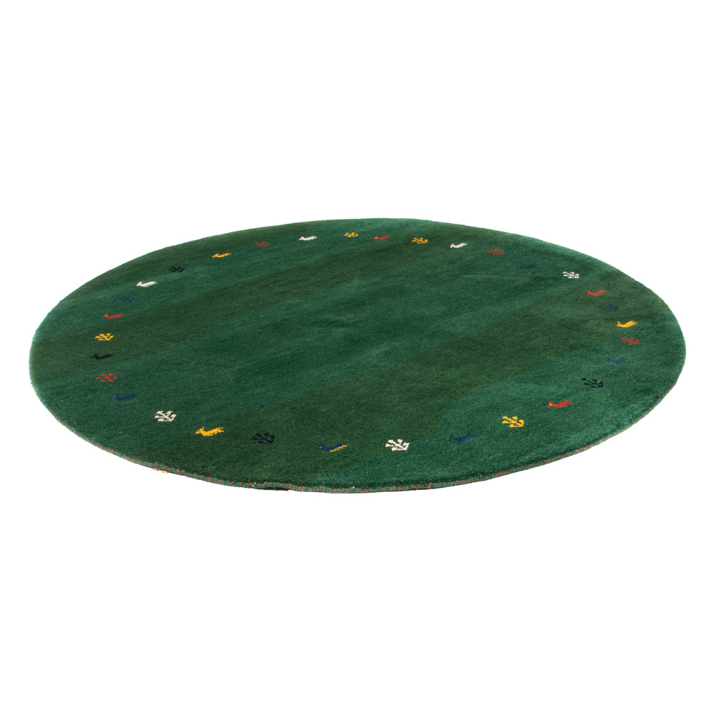 Gabbeh Teppich - Indus rund - 194 x 194 cm - grün