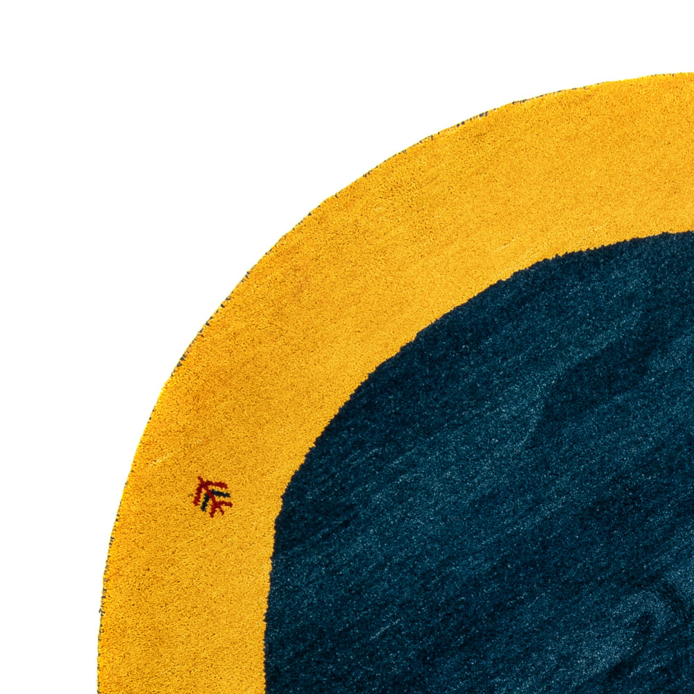 Gabbeh Teppich - Indus rund  - 193 x 193 cm - blau