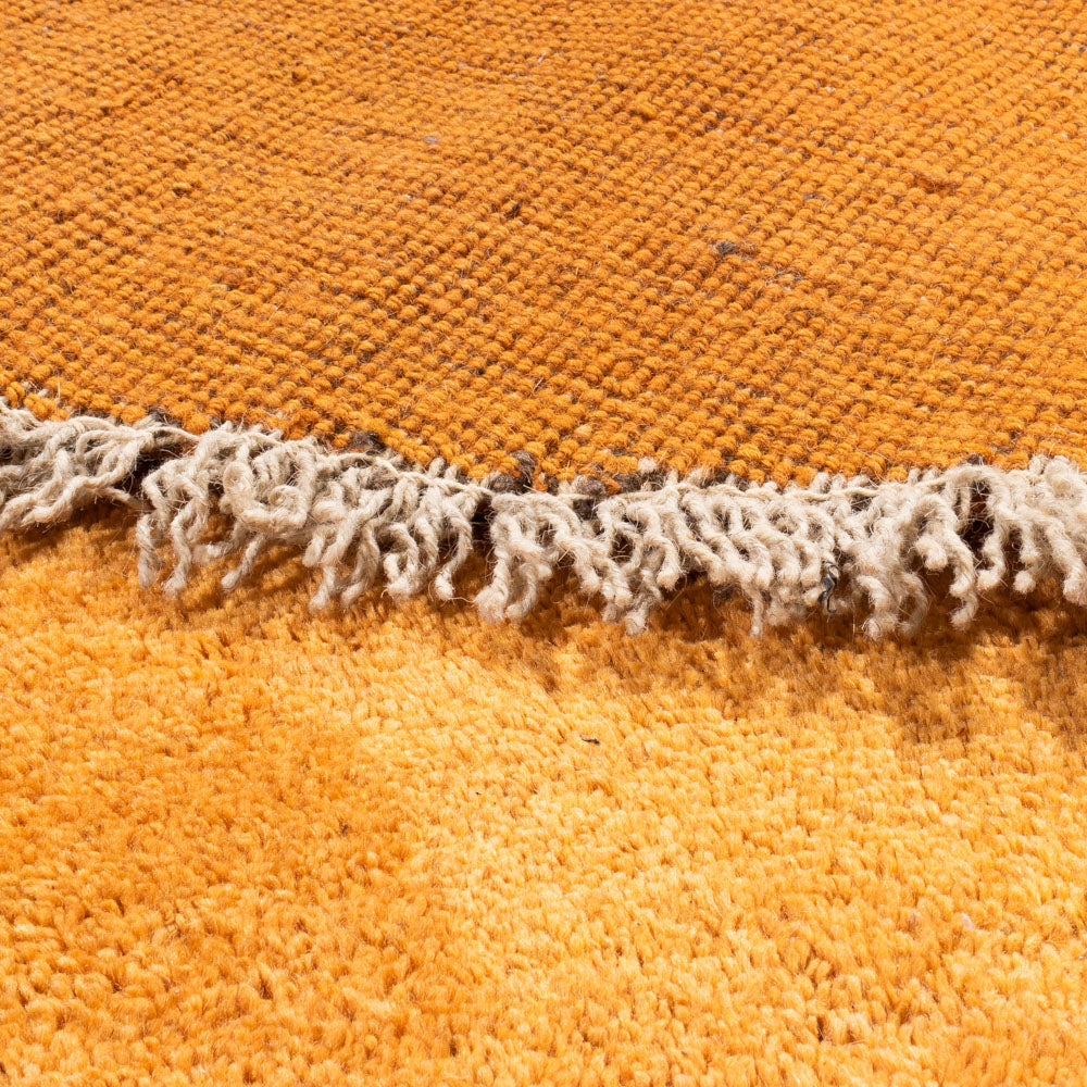 Hochflor Teppich rund - 200 x 200 cm - gold
