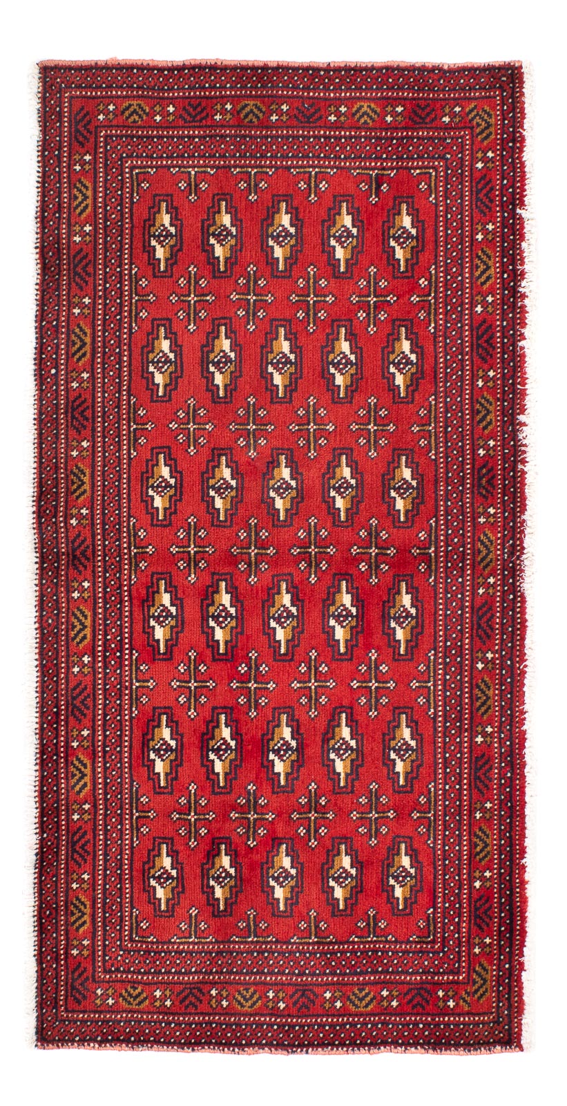 Turkaman Teppich 100 x 50 cm - dunkelrot
