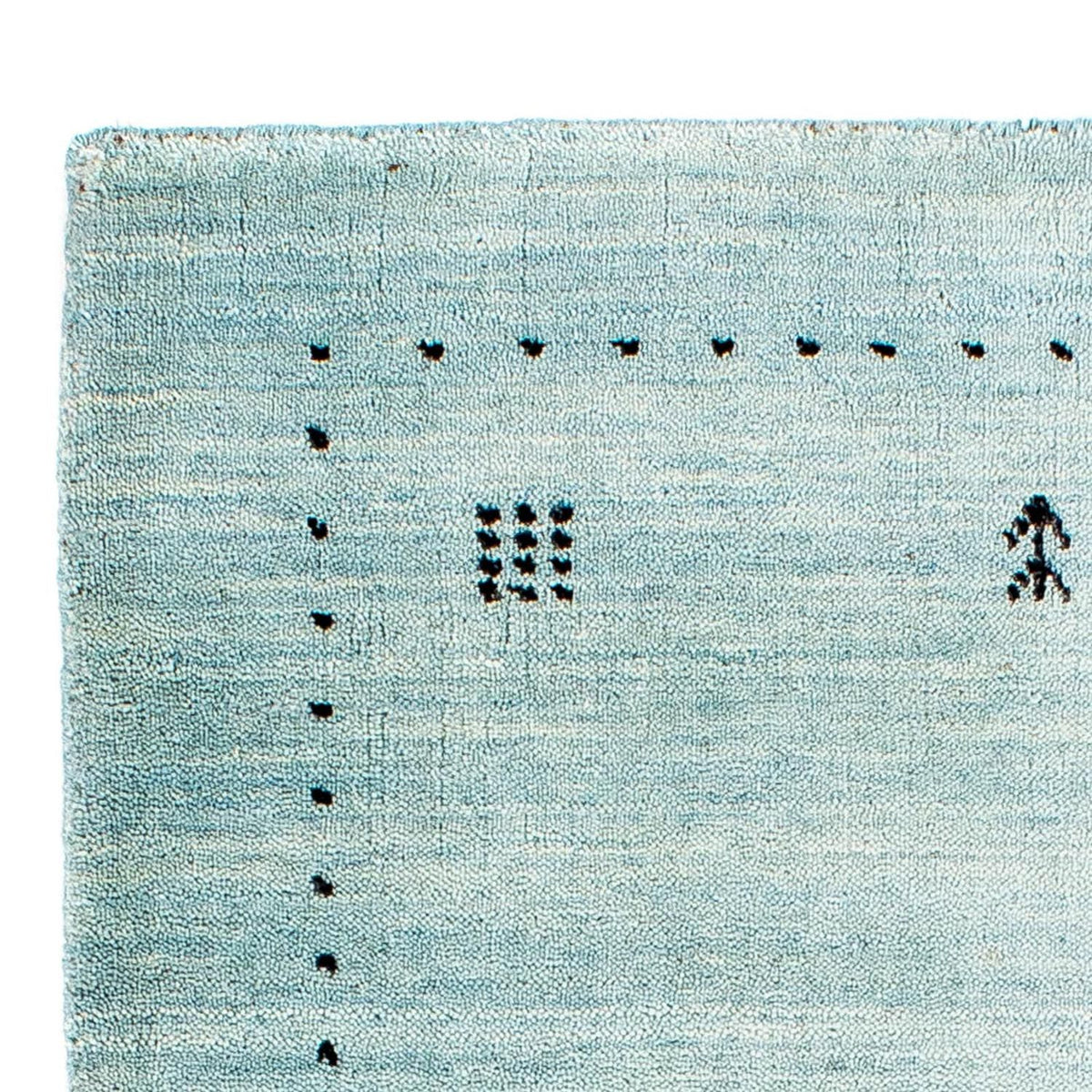 Gabbeh Teppich - Loribaft Indus 95 x 65 cm - hellblau