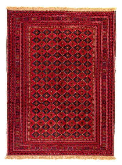 Kelim Afghan Teppich 151x198cm - dunkelrot