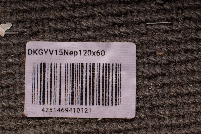 Nepal Teppich 120 x 60 cm - grau