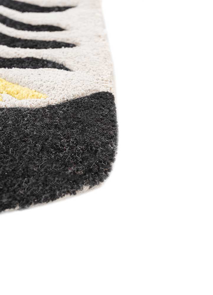 Kinderteppich sonderform - 215 x 90 cm - schwarz-weiß