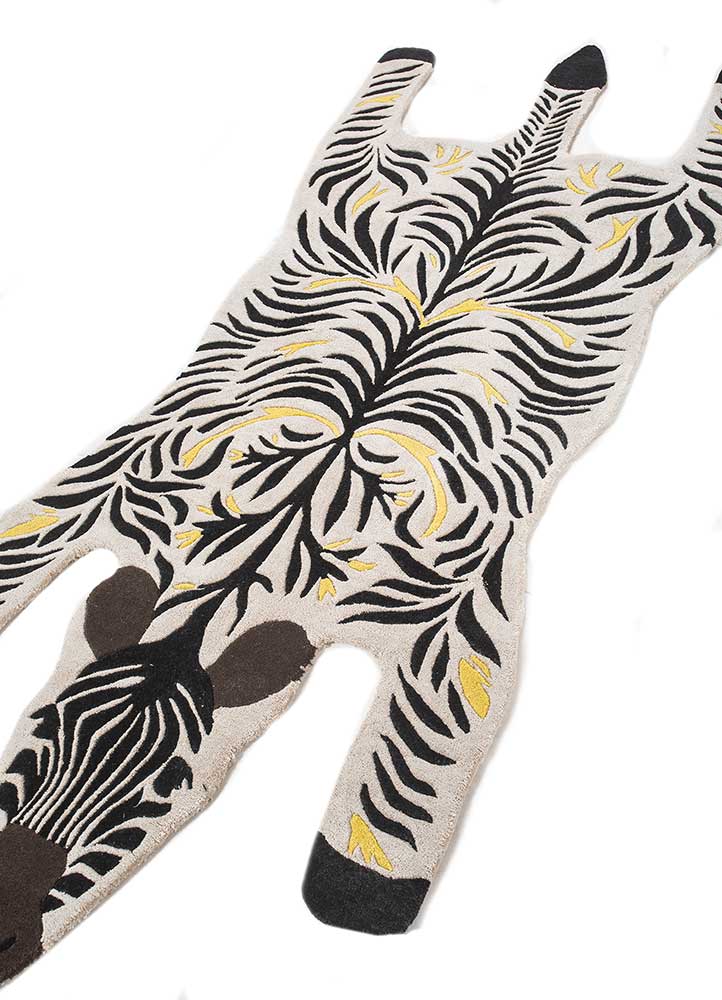 Kinderteppich sonderform - 215 x 90 cm - schwarz-weiß