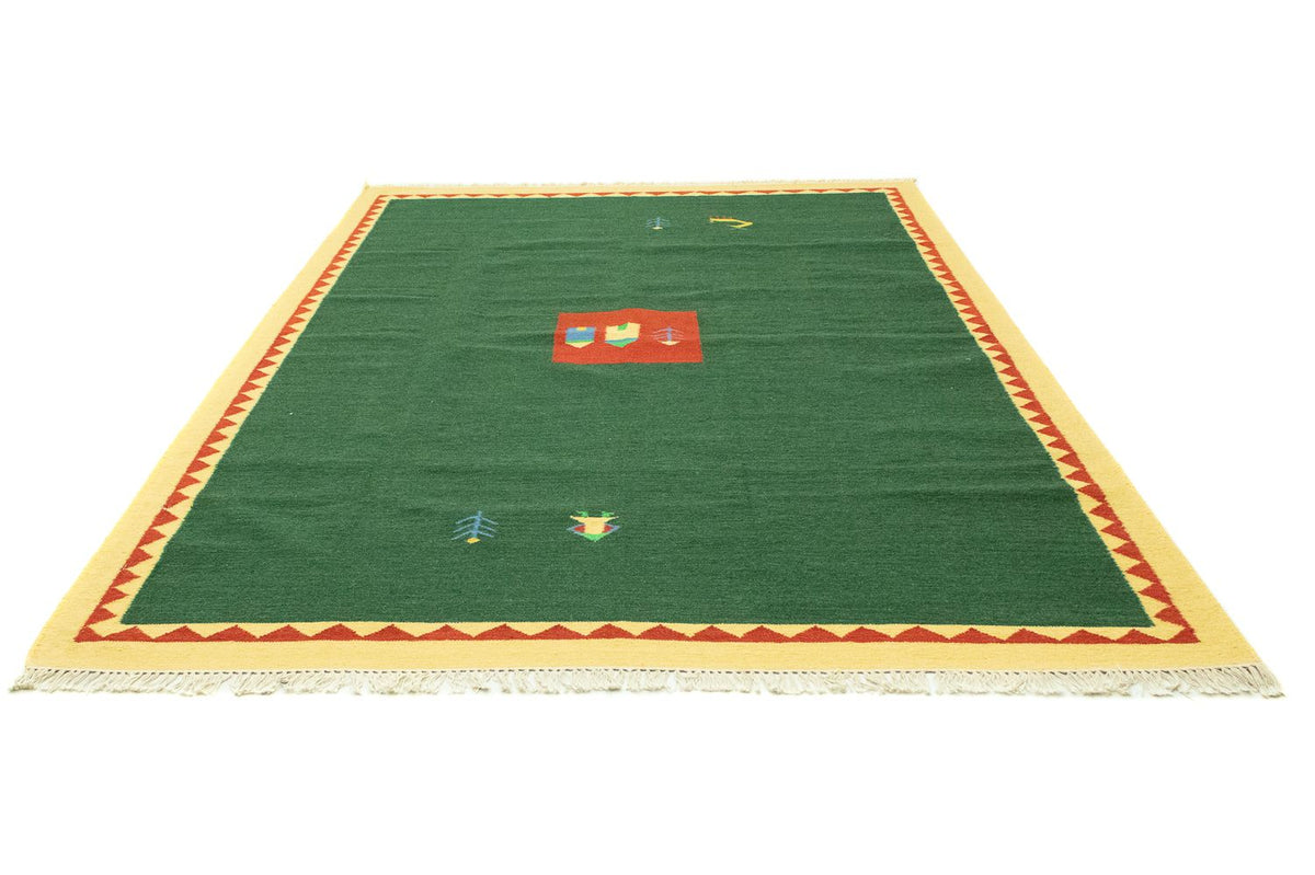 Kelim Teppich - Trendy 300 x 200 cm - dunkelgrün