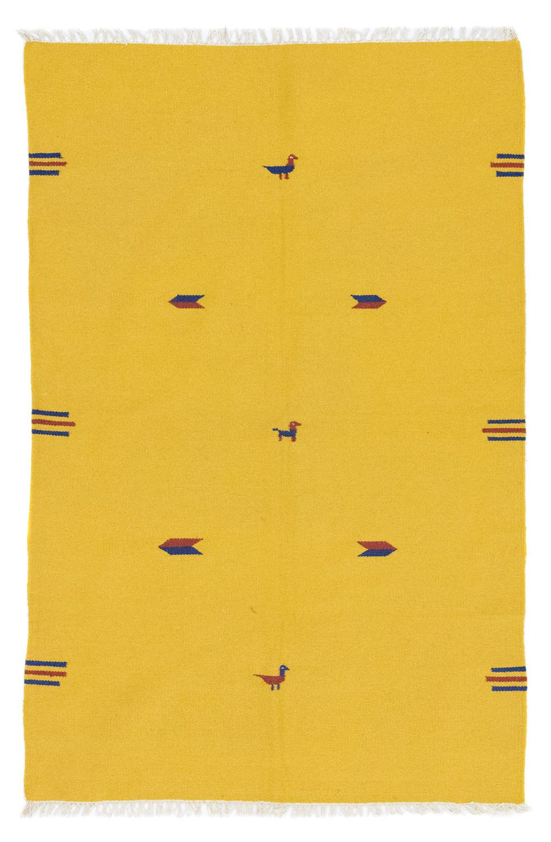Kelim Teppich - Trendy 200 x 140 cm - gelb