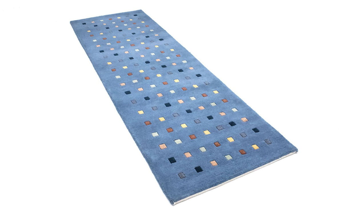 Nepal Teppich 140 x 70 cm - hellblau