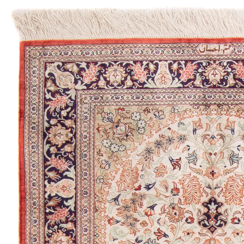 Seidenteppich - Ghom Seide - Premium - 119 x 77 cm - beige