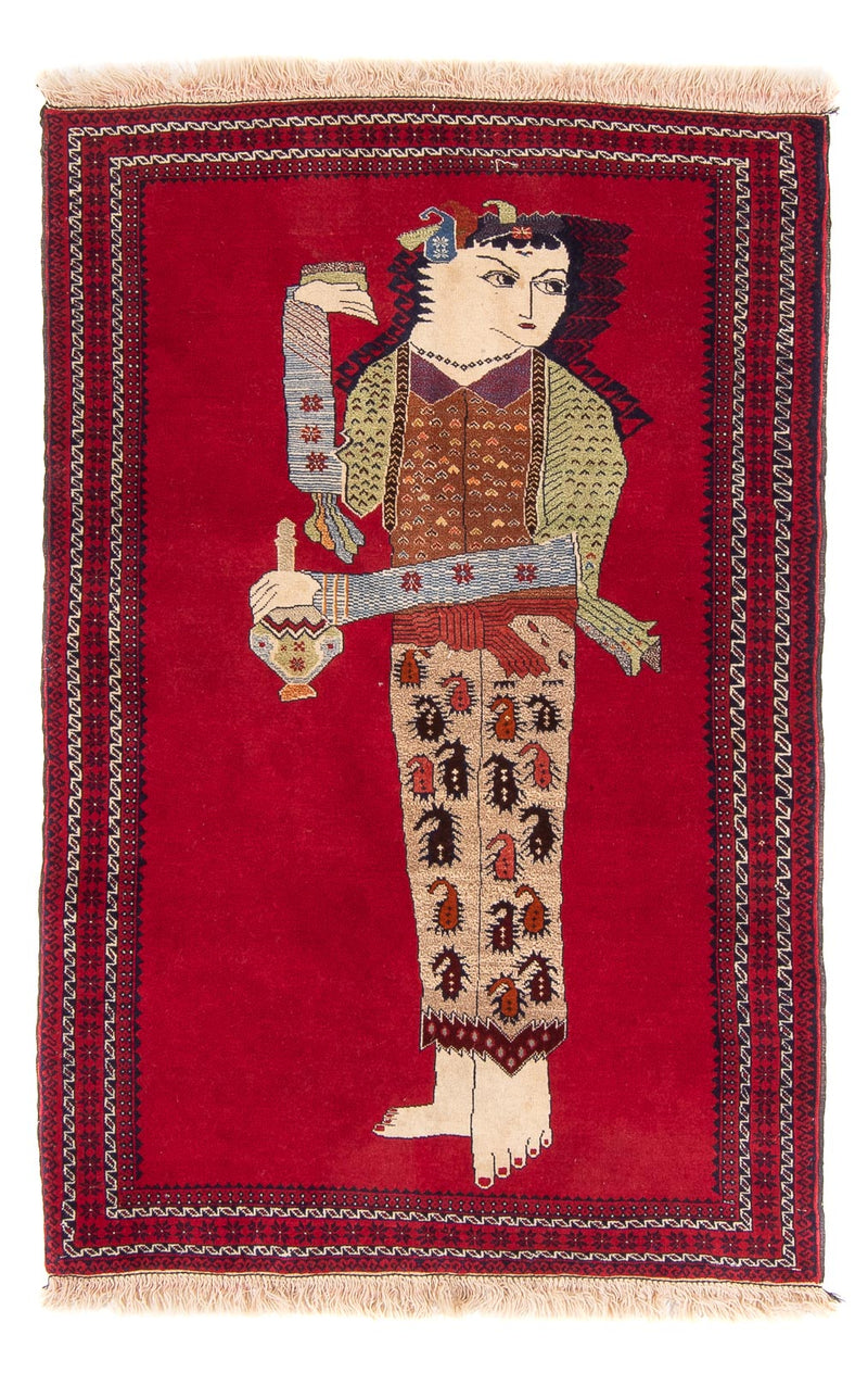 Belutsch Teppich - 135 x 86 cm - rot