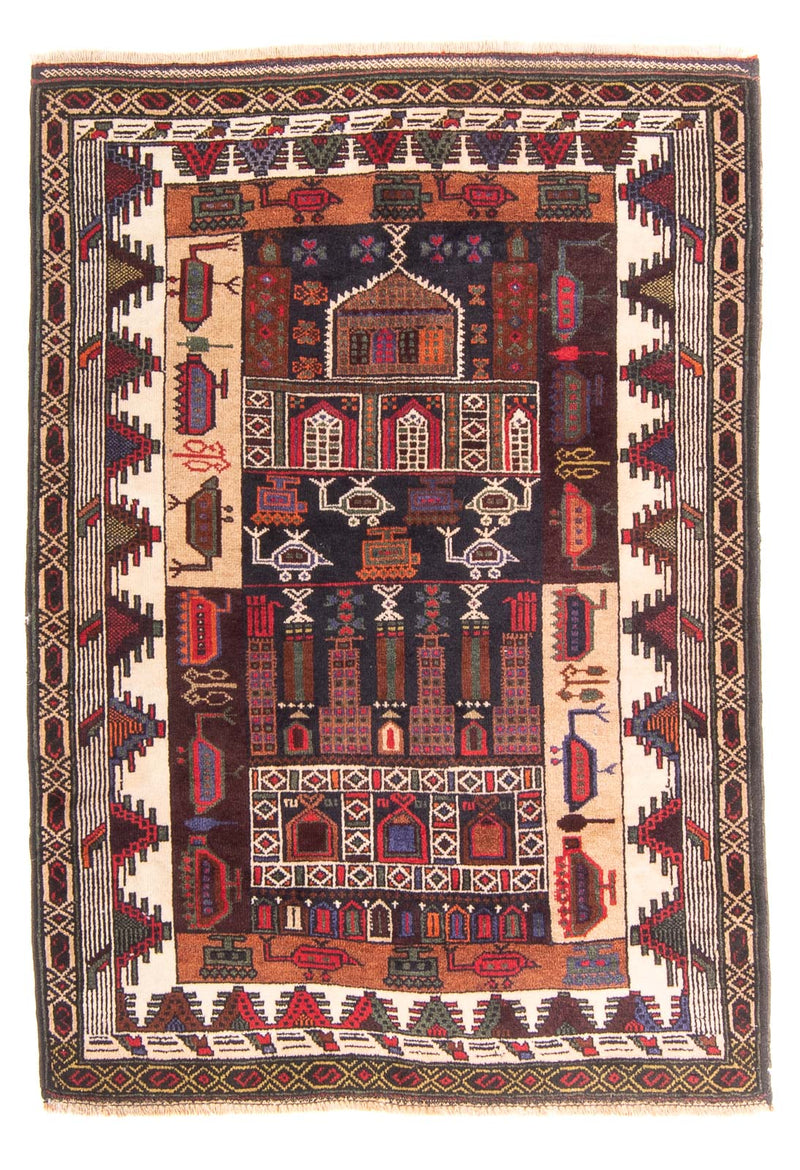 Belutsch Teppich - Gebetsteppich - 120 x 85 cm - dunkelblau