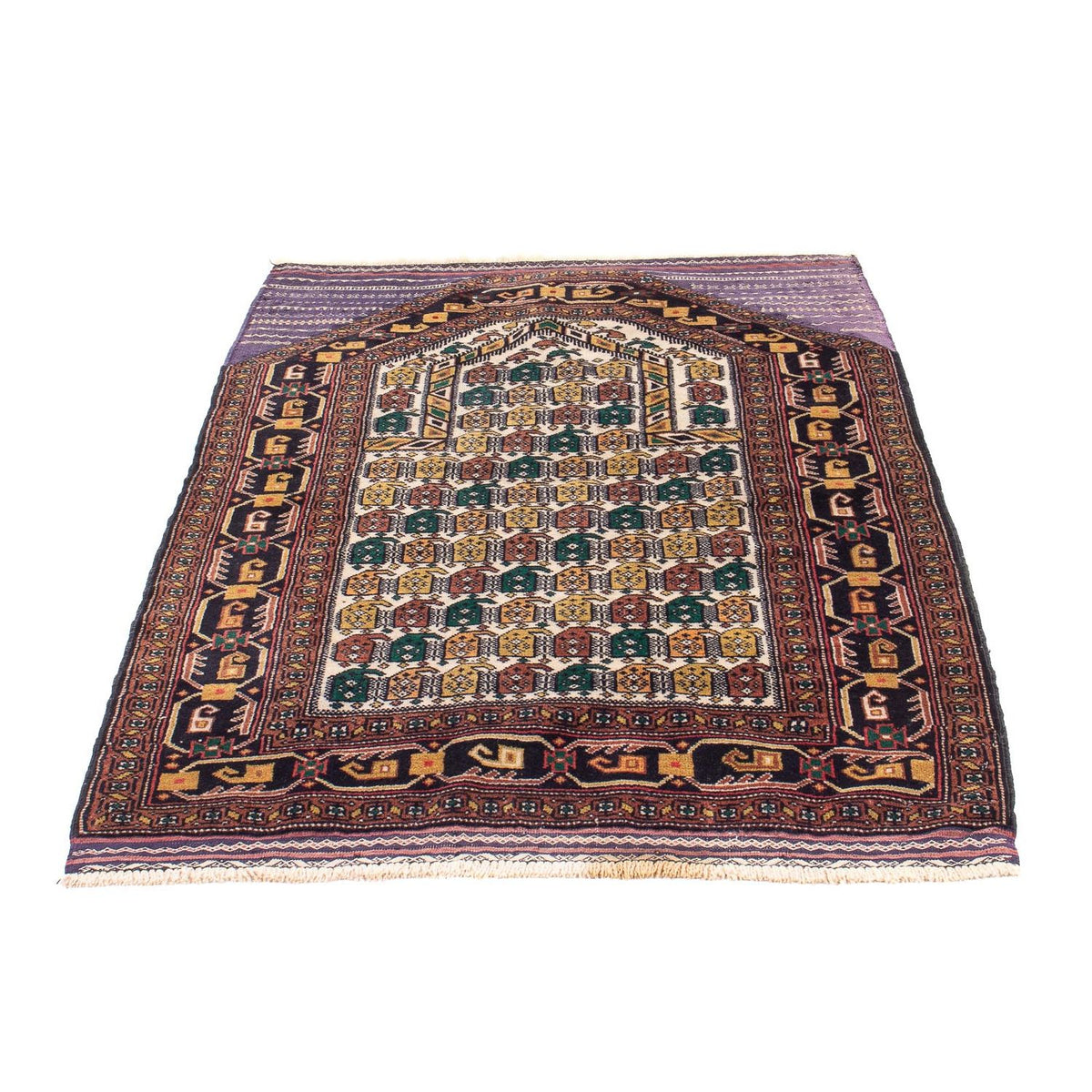 Belutsch Teppich - Gebetsteppich - 126 x 82 cm - mehrfarbig