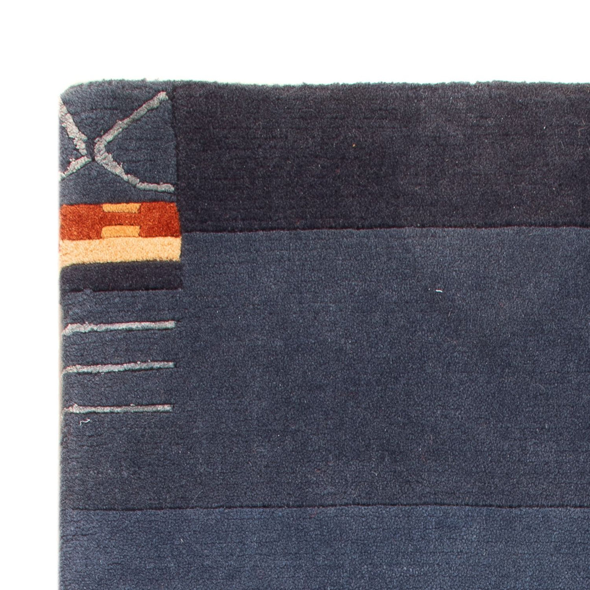 Nepal Teppich - 90 x 60 cm - dunkelblau