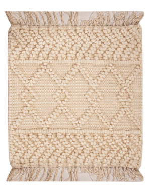 Wollteppich quadratisch  - 48 x 46 cm - creme