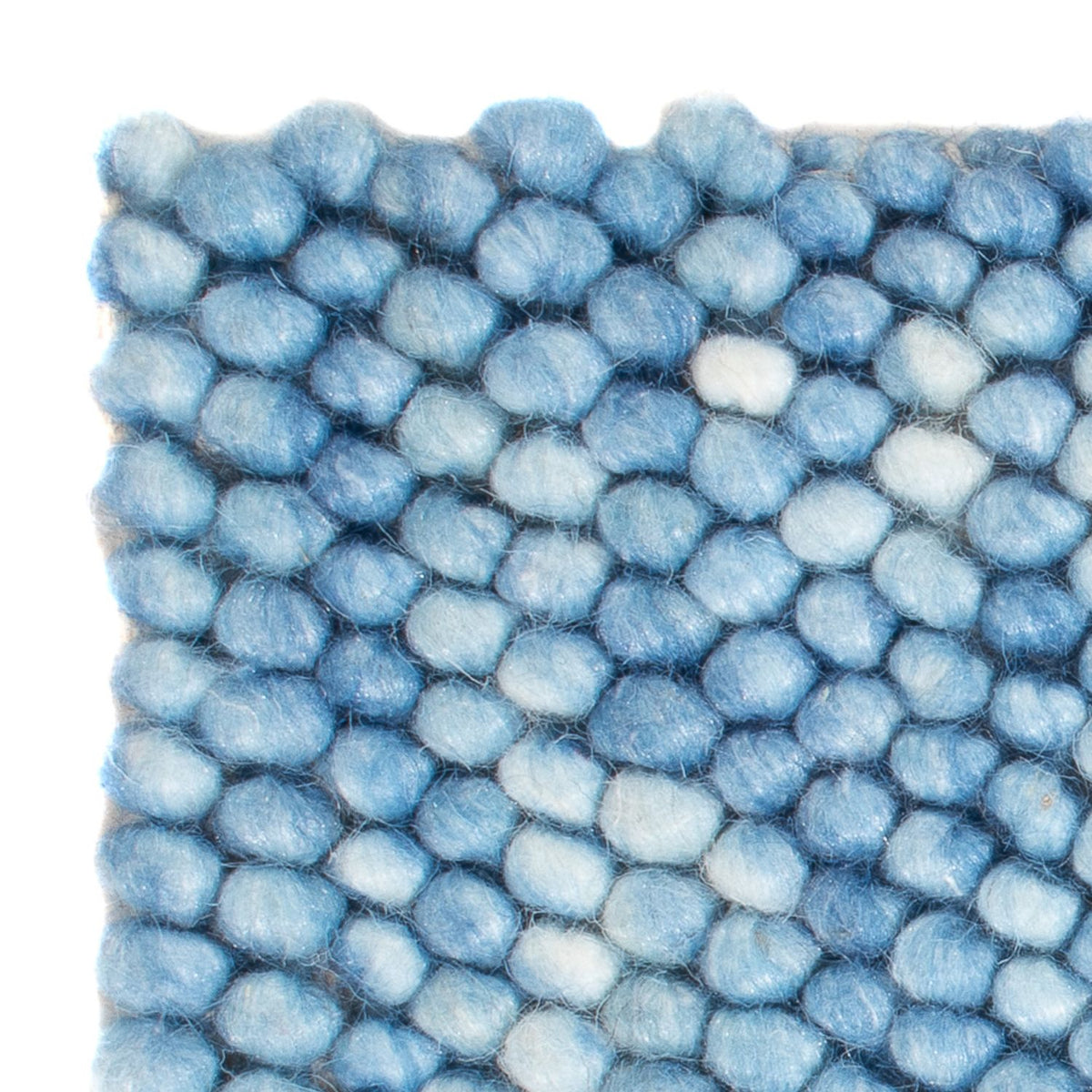 Wollteppich quadratisch - 25 x 25 cm - hellblau