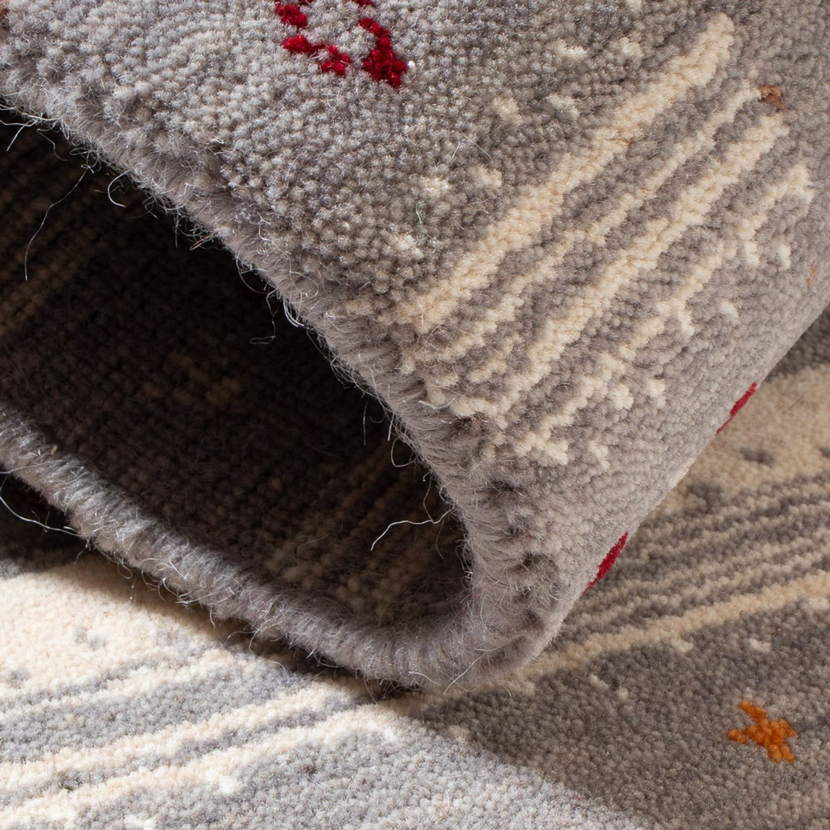 Gabbeh Teppich - Loribaft Softy - 90 x 60 cm - dunkelbeige