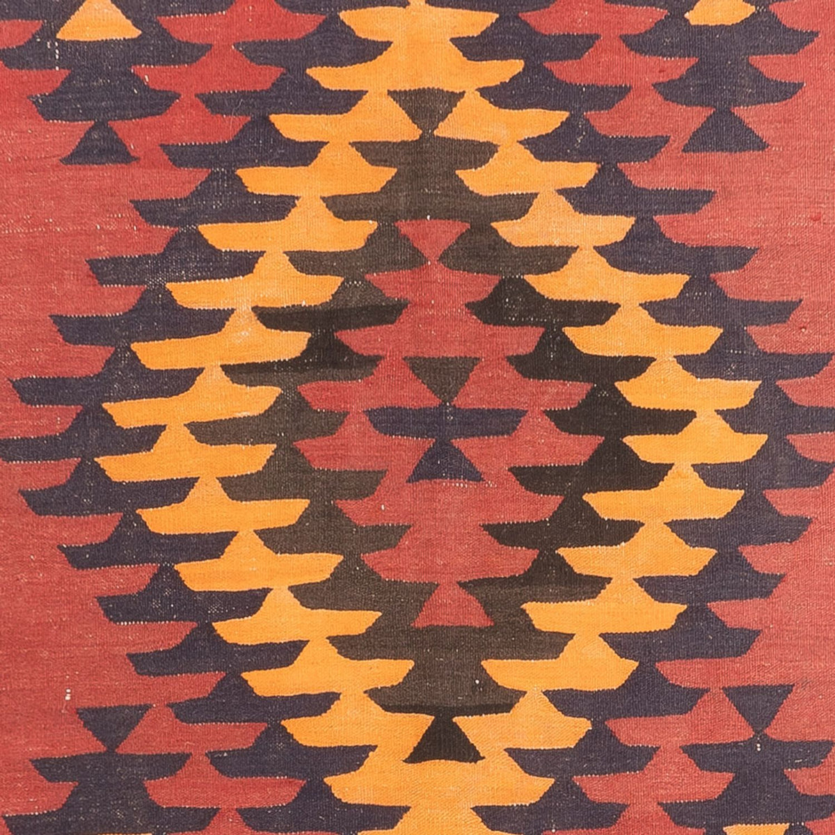 Läufer Kelim - Old - 423 x 140 cm - dunkelrot