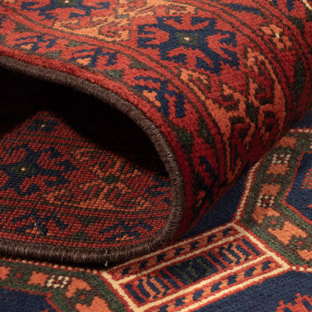 Läufer Afghan - 394 x 80 cm - dunkelrot