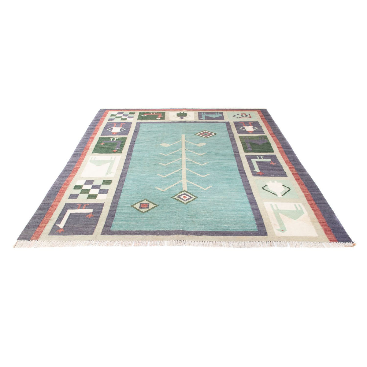 Kelim Teppich - Trendy - 240 x 200 cm - hellblau