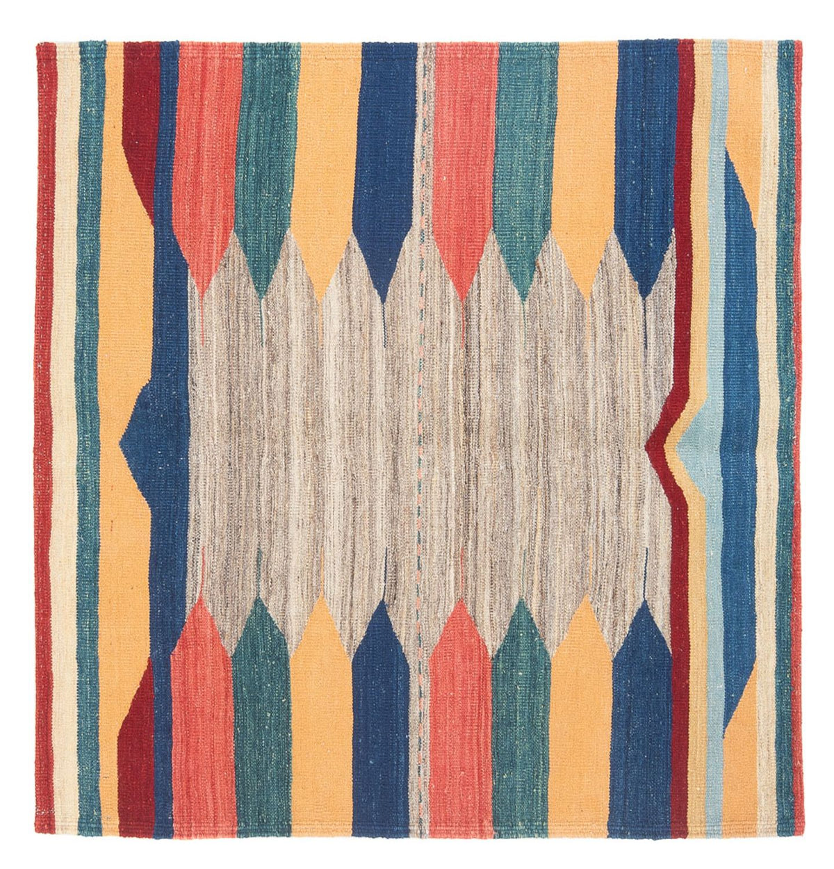 Kelim Teppich - Oriental quadratisch - 128 x 125 cm - minzgrün