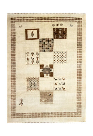 Gabbeh Teppich - Loribaft Indus 219 x 157 cm - beige