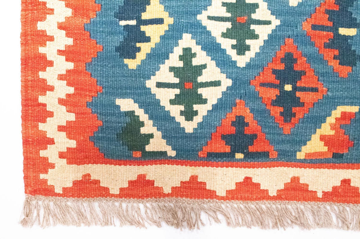 Kelim Teppich - Splash 198 x 64 cm - blau