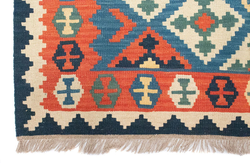 Kelim Teppich - Splash 200 x 155 cm - blau