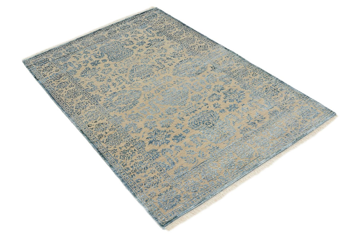 Designer Teppich - 151 x 106 cm - hellblau
