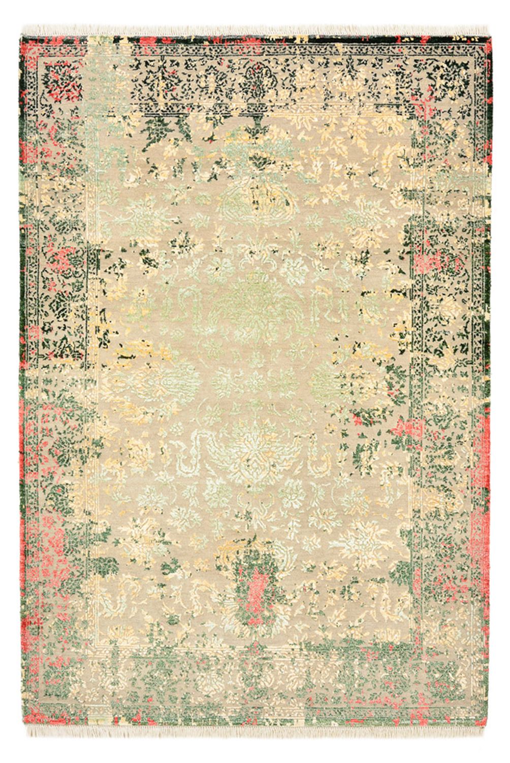 Designer Teppich - 188 x 130 cm - hellbeige