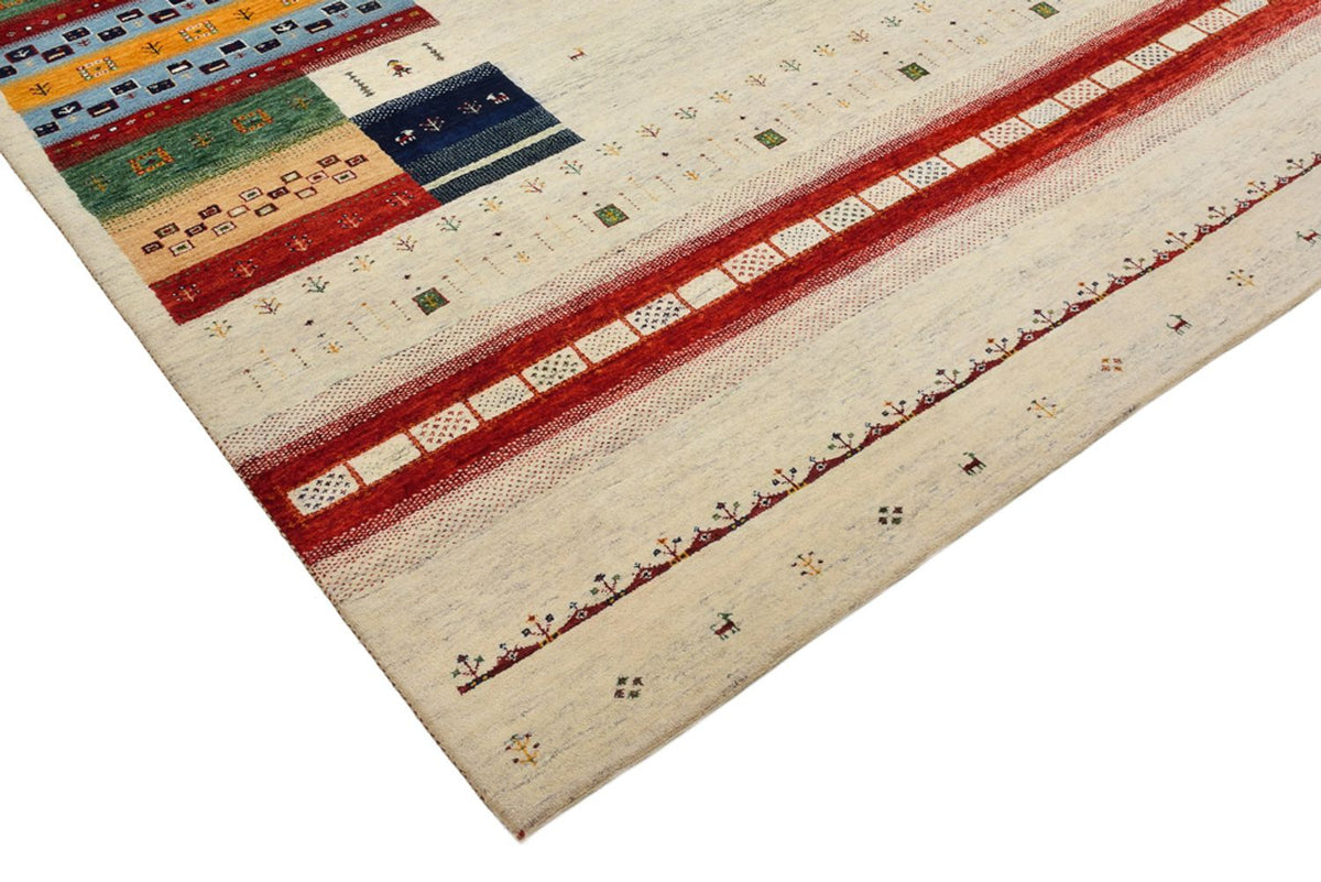 Gabbeh Teppich - Loribaft Indus - 298 x 249 cm - hellbeige