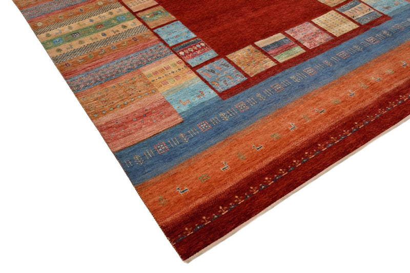 Gabbeh Teppich - Loribaft Indus - 302 x 253 cm - rot