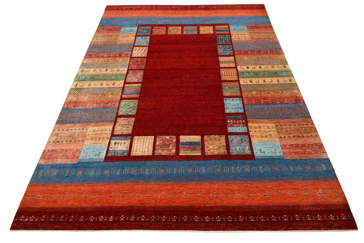 Gabbeh Teppich - Loribaft Indus - 299 x 207 cm - rot