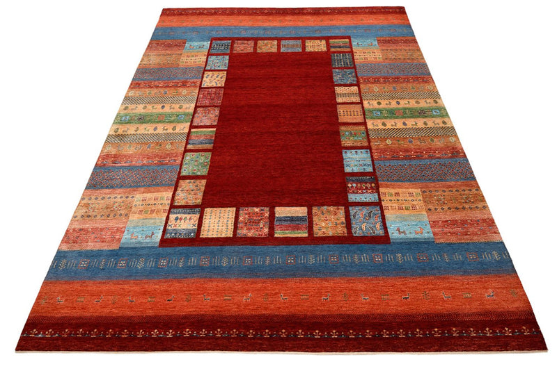 Gabbeh Teppich - Loribaft Indus - 299 x 207 cm - rot