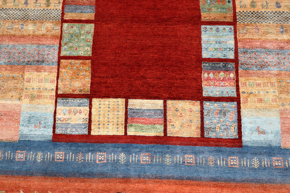 Gabbeh Teppich - Loribaft Indus - 299 x 207 cm - rot