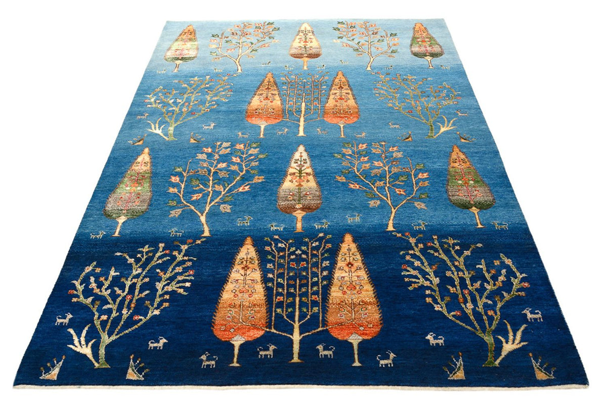 Gabbeh Teppich - Loribaft Indus - 247 x 173 cm - seeblau