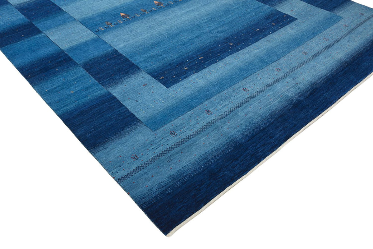 Gabbeh Teppich - Loribaft Indus - 345 x 247 cm - seeblau