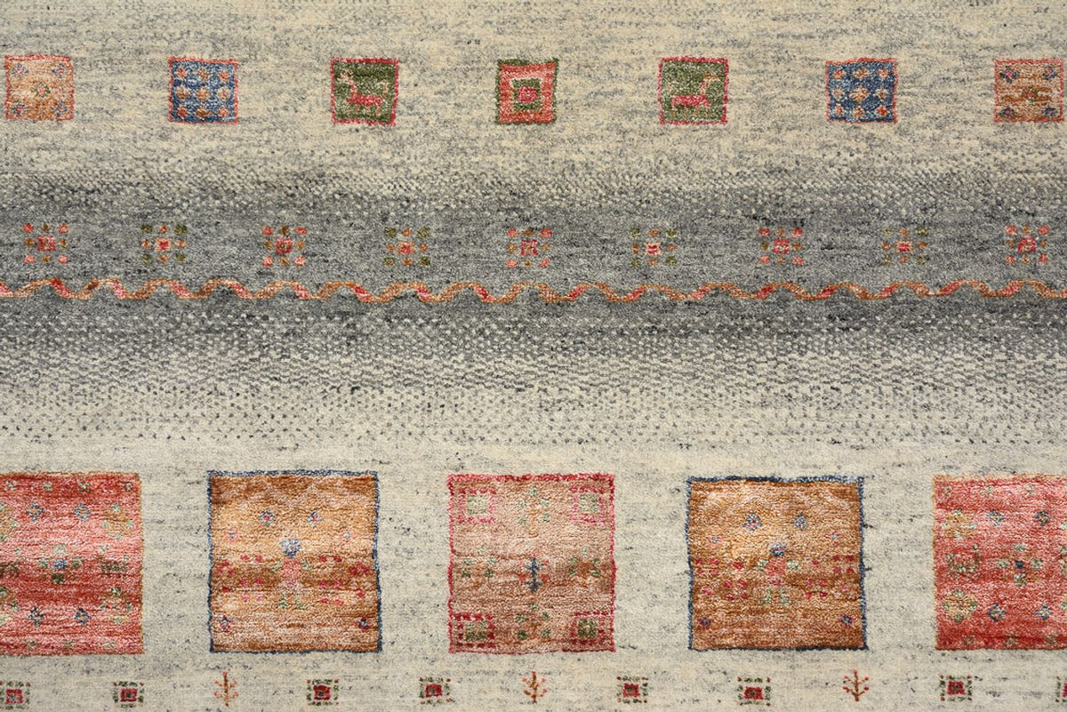 Gabbeh Teppich - Loribaft Indus quadratisch  - 156 x 156 cm - dunkelbeige