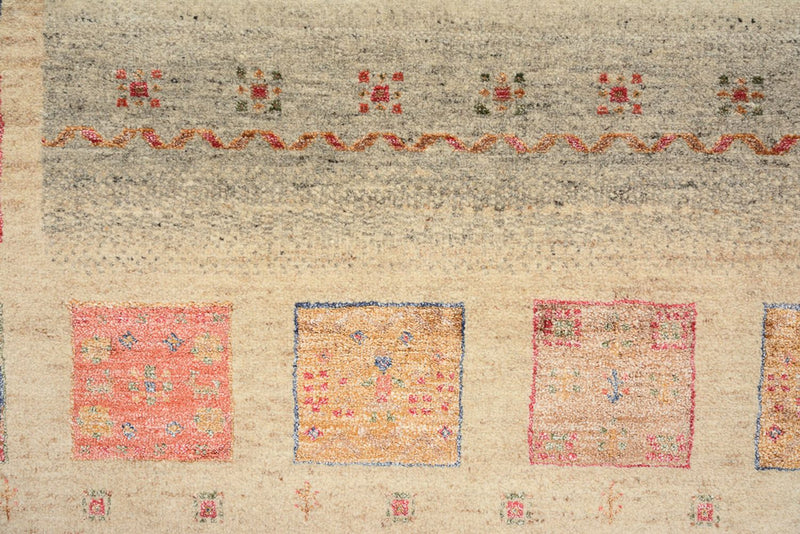 Gabbeh Teppich - Loribaft Indus quadratisch  - 155 x 153 cm - dunkelbeige