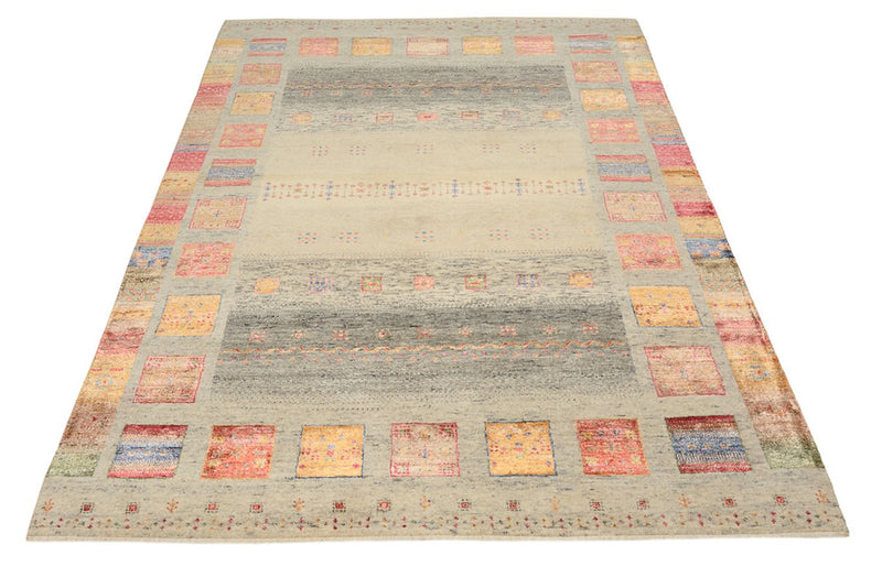 Gabbeh Teppich - Loribaft Indus - 205 x 154 cm - dunkelbeige