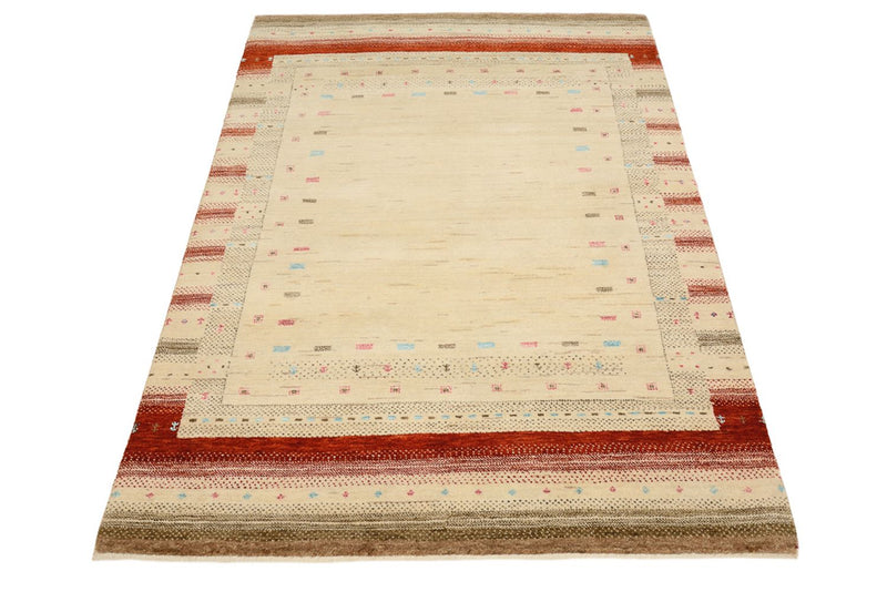 Gabbeh Teppich - Loribaft Indus - 152 x 106 cm - hellbeige
