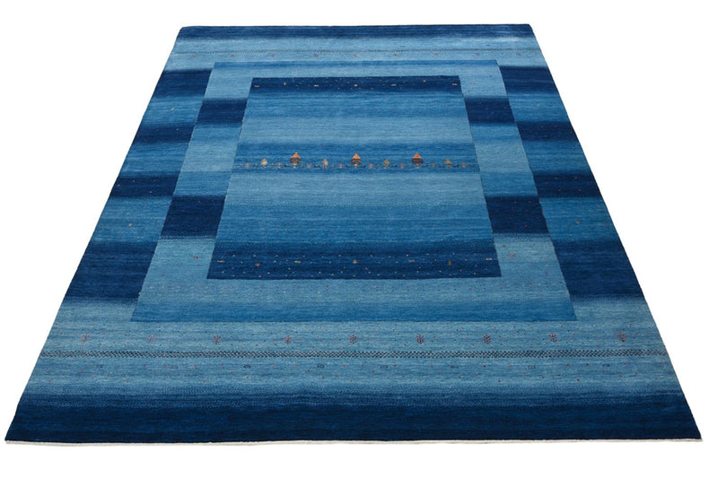 Gabbeh Teppich - Loribaft Indus - 329 x 253 cm - seeblau