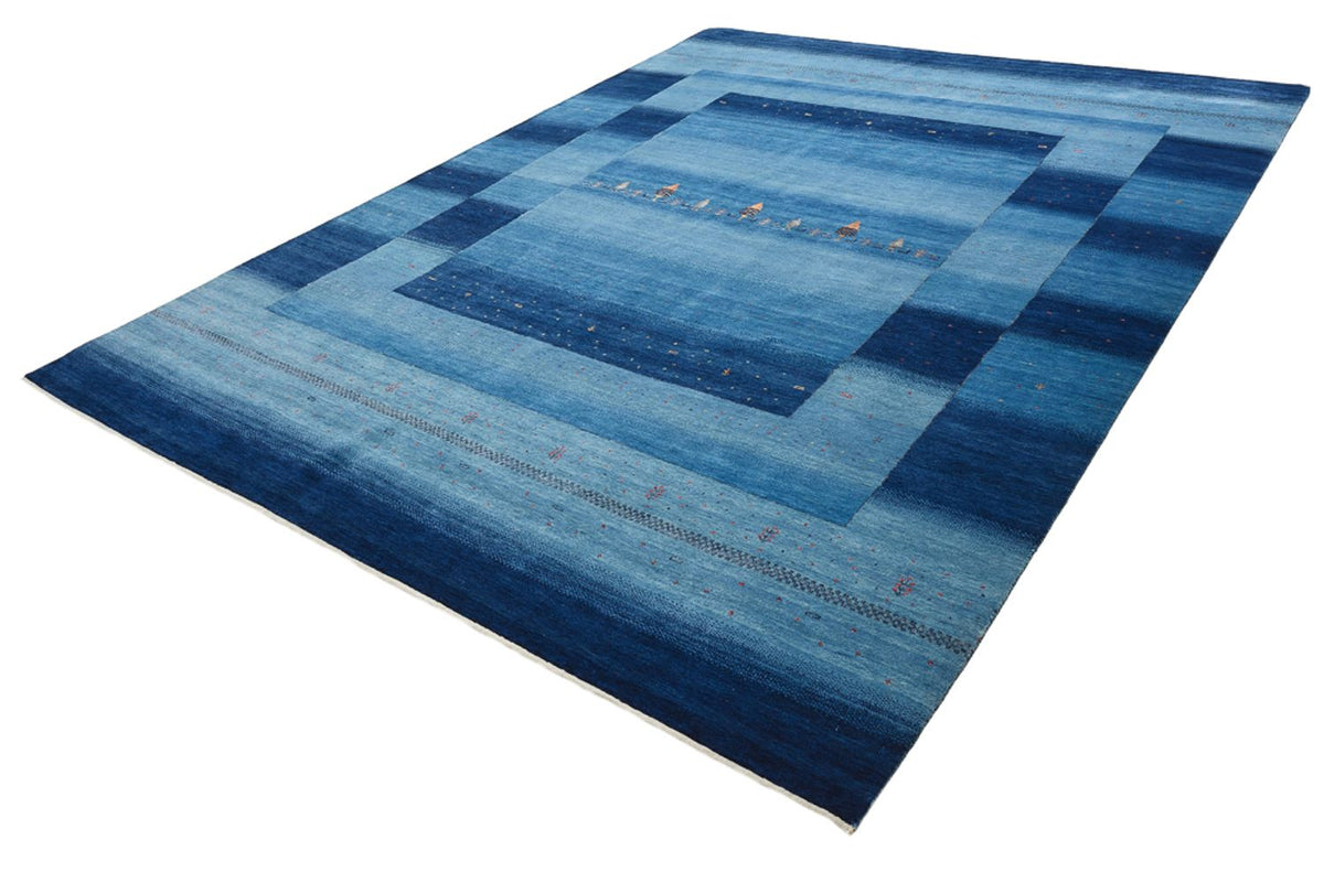 Gabbeh Teppich - Loribaft Indus - 329 x 253 cm - seeblau