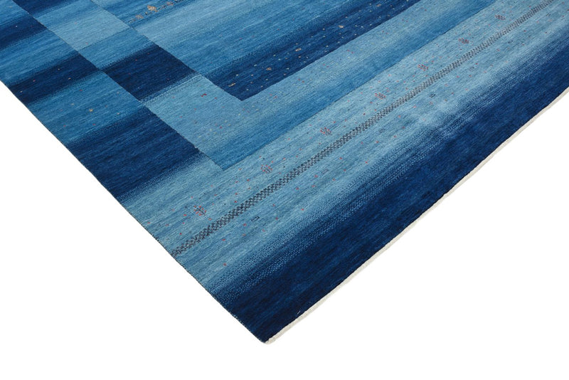 Gabbeh Teppich - Loribaft Indus - 329 x 253 cm - seeblau