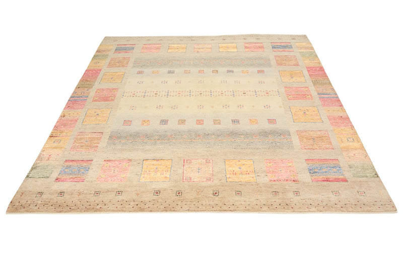 Gabbeh Teppich - Loribaft Indus quadratisch  - 204 x 202 cm - hellbeige