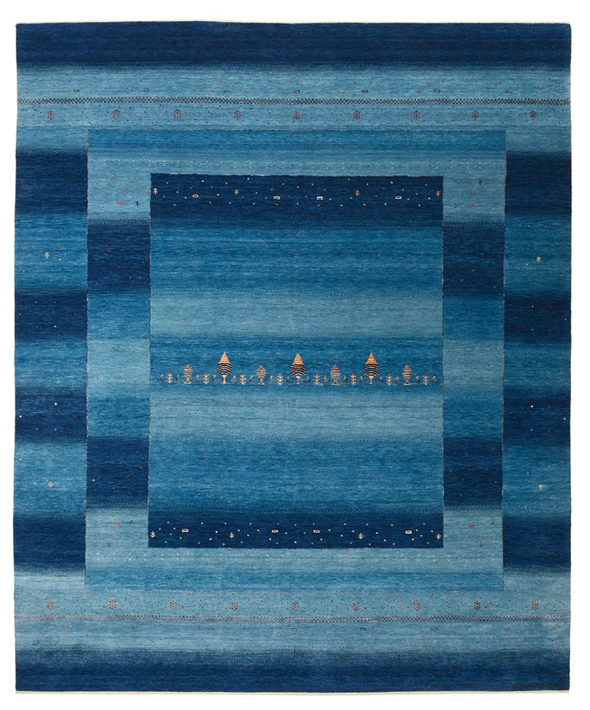 Gabbeh Teppich - Loribaft Indus - 299 x 250 cm - seeblau