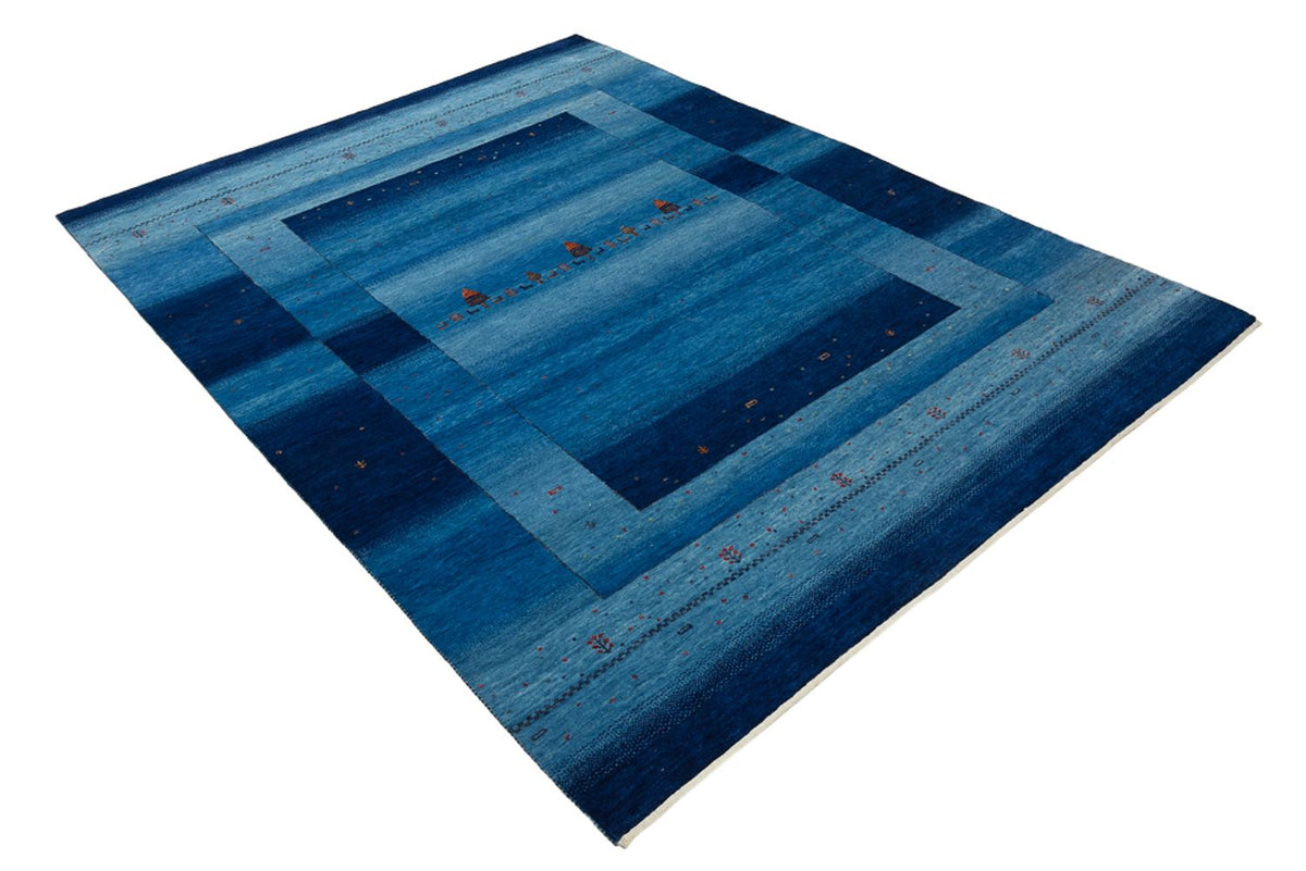 Gabbeh Teppich - Loribaft Indus - 232 x 177 cm - seeblau