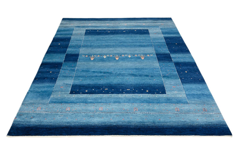 Gabbeh Teppich - Loribaft Indus - 232 x 177 cm - seeblau